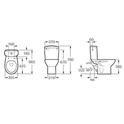 Унитаз-компакт Roca Victoria с косым выпуском 34239U000 - фото 66621