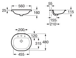 Раковина Roca Coral 327898000 56 см - фото 66701