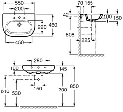Раковина Roca Meridian 327243000 55 см - фото 66854