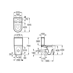 Унитаз-компакт Roca Inspira Round 342527000 - фото 67234