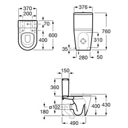 Унитаз-компакт Roca Inspira Round 342528000 - фото 67241