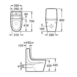 Унитаз-компакт Roca Khroma 342657000 - фото 67263