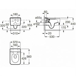 Унитаз подвесной Roca Inspira Square, 346537000 безободковый - фото 67278