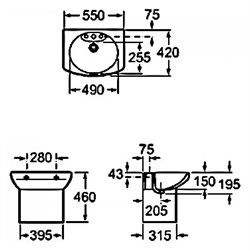 Раковина Roca Dama Senso Compacto 327513000 55 см - фото 67317