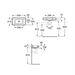 Раковина Roca Meridian Compact 55 см 32724Y000 - фото 67382