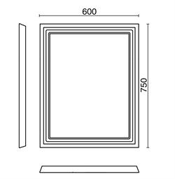 PR.mi.60\WHT Панель с зеркалом Provence, 60 см белый - фото 69143