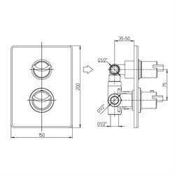 Смеситель Paini Morgana 73CR691TH для душа - фото 71224