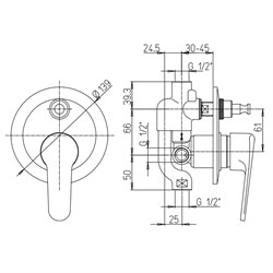 Смеситель Paini Cooper 80CR691  для душа - фото 71293