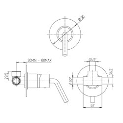Смеситель Paini Pixel 81CR690 для душа - фото 71301
