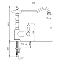 Смеситель Paini Duomo 88CR572L1USKM для кухни - фото 71410