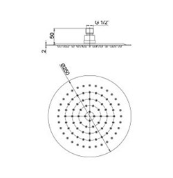 Рассеиватель для душа Paini 50CR759UP25E ультратонкий 250 мм - фото 72329