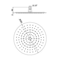Ультратонкий круглый тропический душ Paini 50CR759UP30E - фото 72331