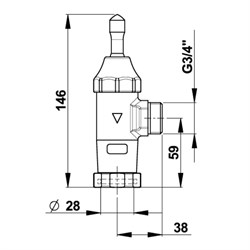 Настенный смывной кран Presto 1000 M 14109 - фото 72553