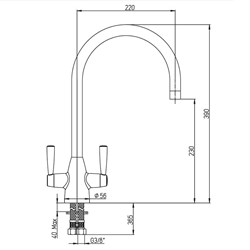 Смеситель для кухни Paini Cucina 64CR490KM - фото 73604