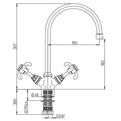 Смеситель для кухни Paini Ornellaia 87CR572KM - фото 73643