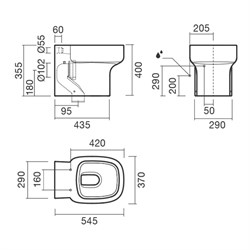 Набор Sanitana приставной BE YOU: чаша BTW + крышка с механизмом (микролифт) - фото 74935