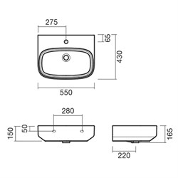 Раковина подвесная 55 Sanitana BE YOU - фото 74960