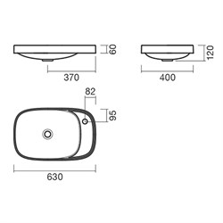 Раковина асимметричная встраиваемая 60 Sanitana BE YOU - фото 74962