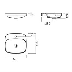Раковина встраиваемая 50 Sanitana BE YOU - фото 74968