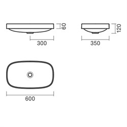 Раковина встраиваемая 60 Sanitana BE YOU - фото 74970