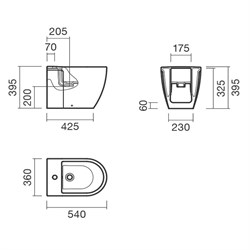 Биде приставное BTW Sanitana CORAL - фото 75027