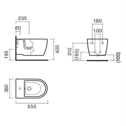 Биде подвесное Sanitana CORAL - фото 75031
