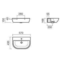 Раковина подвесная 57 Sanitana CORAL - фото 75035