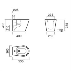 Биде BTW 53 Sanitana GLAM + крышка - фото 75055