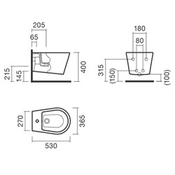 Биде подвесное 53 Sanitana GLAM + крышка с механизмом (микролифт) - фото 75076
