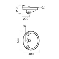 Раковина встраиваемая Sanitana GRECIA - фото 75117