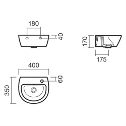 Раковина универсальная 40 Sanitana KAPA / POP ART - фото 75147