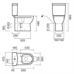 Набор Sanitana компакт MOBIL: чаша + сливной бачок + крышка - фото 75153