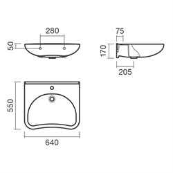 Раковина подвесная 65 Sanitana MOBIL - фото 75161