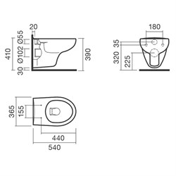 Набор Sanitana подвесной MUNIQUE: чаша + крышка с механизмом (микролифт) - фото 75202