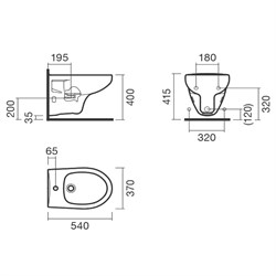 Биде подвесное 54 Sanitana MUNIQUE - фото 75238