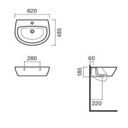 Раковина подвесная 60 Sanitana MUNIQUE - фото 75240