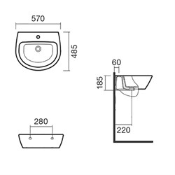 Раковина подвесная 55 Sanitana MUNIQUE - фото 75244