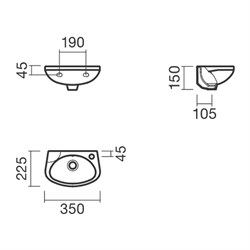 Раковина подвесная 35 Sanitana MUNIQUE - фото 75252