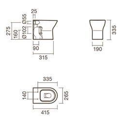 Набор Sanitana приставной INFANTIL: чаша BTW + крышка белая - фото 75257