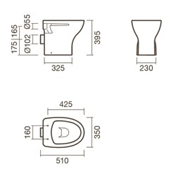 Набор Sanitana приставной POP: чаша + крышка - фото 75266