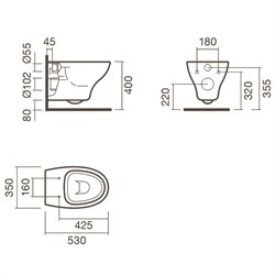 Набор Sanitana подвесной POP: чаша + крышка - фото 75269