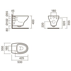 Набор Sanitana подвесной POP: чаша + крышка термопласт - фото 75279