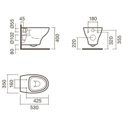 Набор Sanitana подвесной POP: чаша + крышка с механизмом (микролифт) - фото 75293