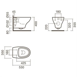 Набор Sanitana подвесной POP: чаша + крышка с механизмом (микролифт) - фото 75296