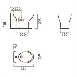 Биде приставное Sanitana POP - фото 75299