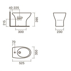 Биде приставное Sanitana POP - фото 75301