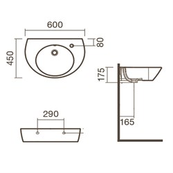 Раковина подвесная 60 Sanitana POP - фото 75347