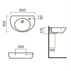 Раковина подвесная 60 Sanitana POP - фото 75349