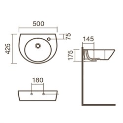 Раковина подвесная 50 Sanitana POP - фото 75371