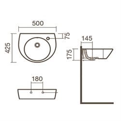 Раковина подвесная 50 Sanitana POP - фото 75373